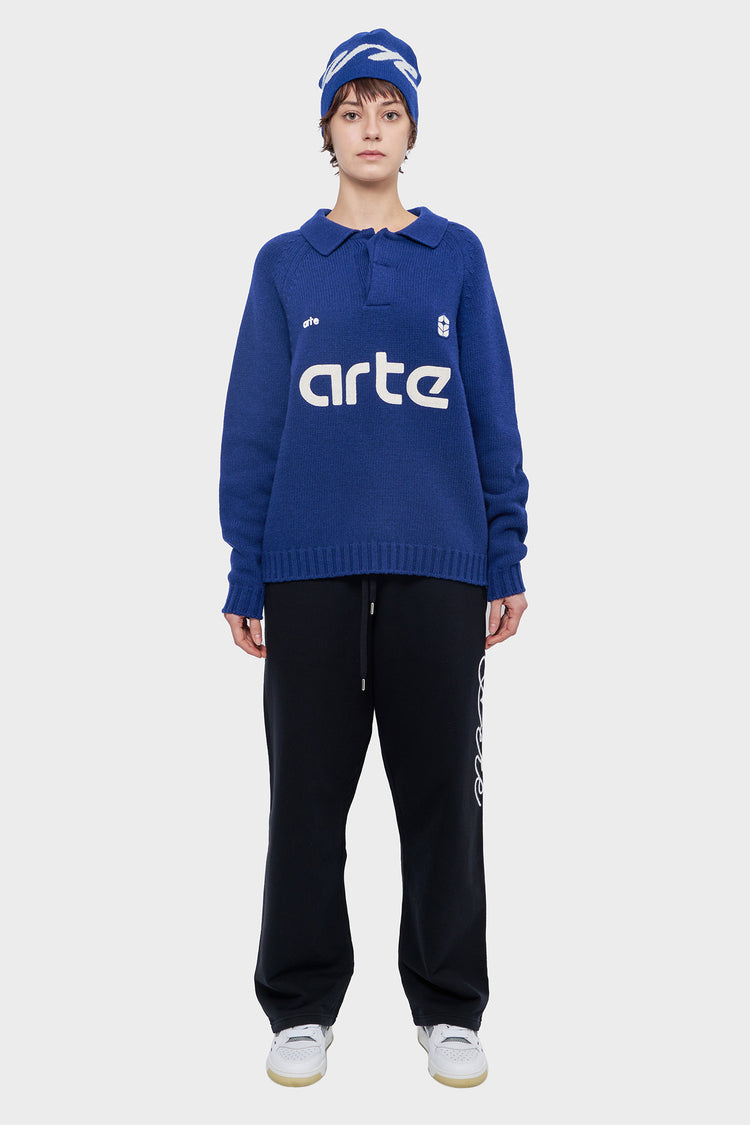 damskie#@Sweter FOOTBALL KNIT niebieski