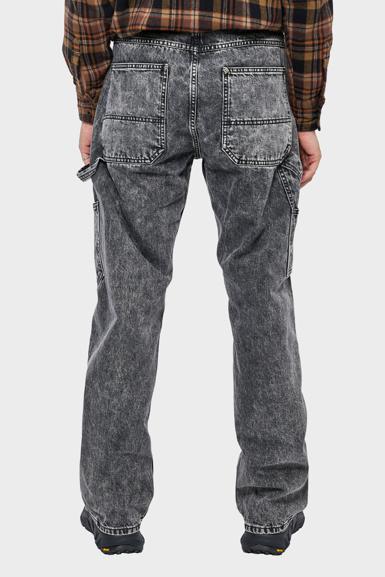meskie#@Spodnie ACID WASH DENIM CARPENTER Czarne