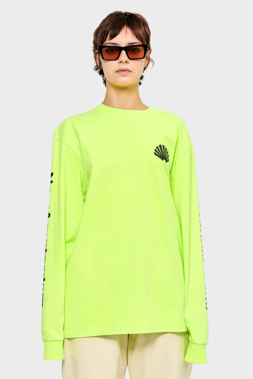 damskie#@Longsleeve LOGO neonowo żółty