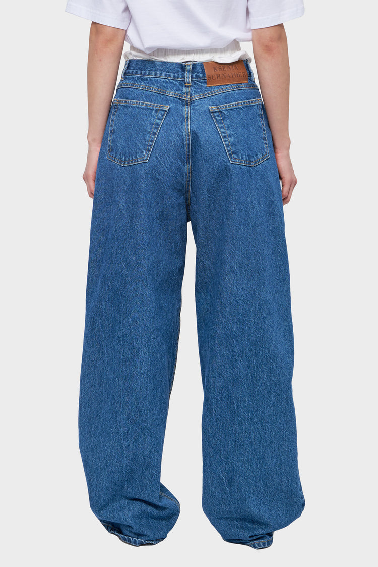 BOXER WIDE JEANS blue/white