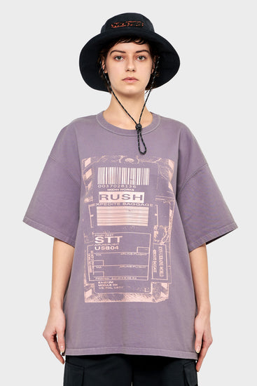 damskie#@Koszulka RUSH OVERSIZE fioletowa