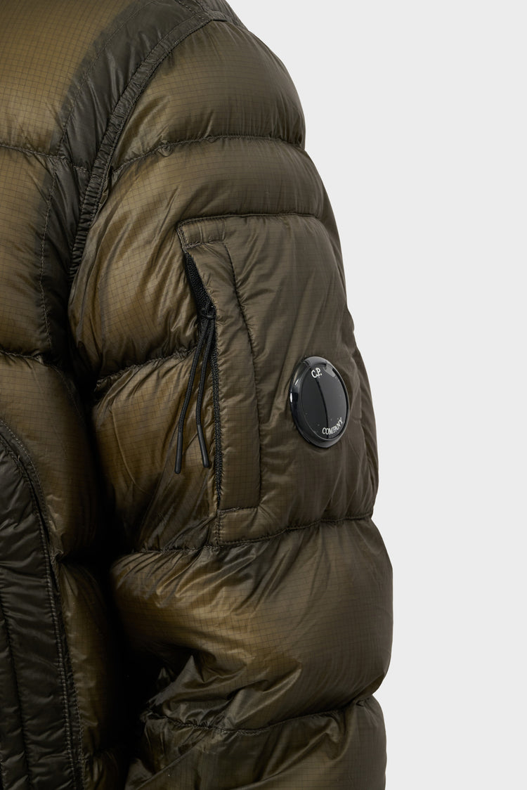 HOODED SHORT DOWN jacket green