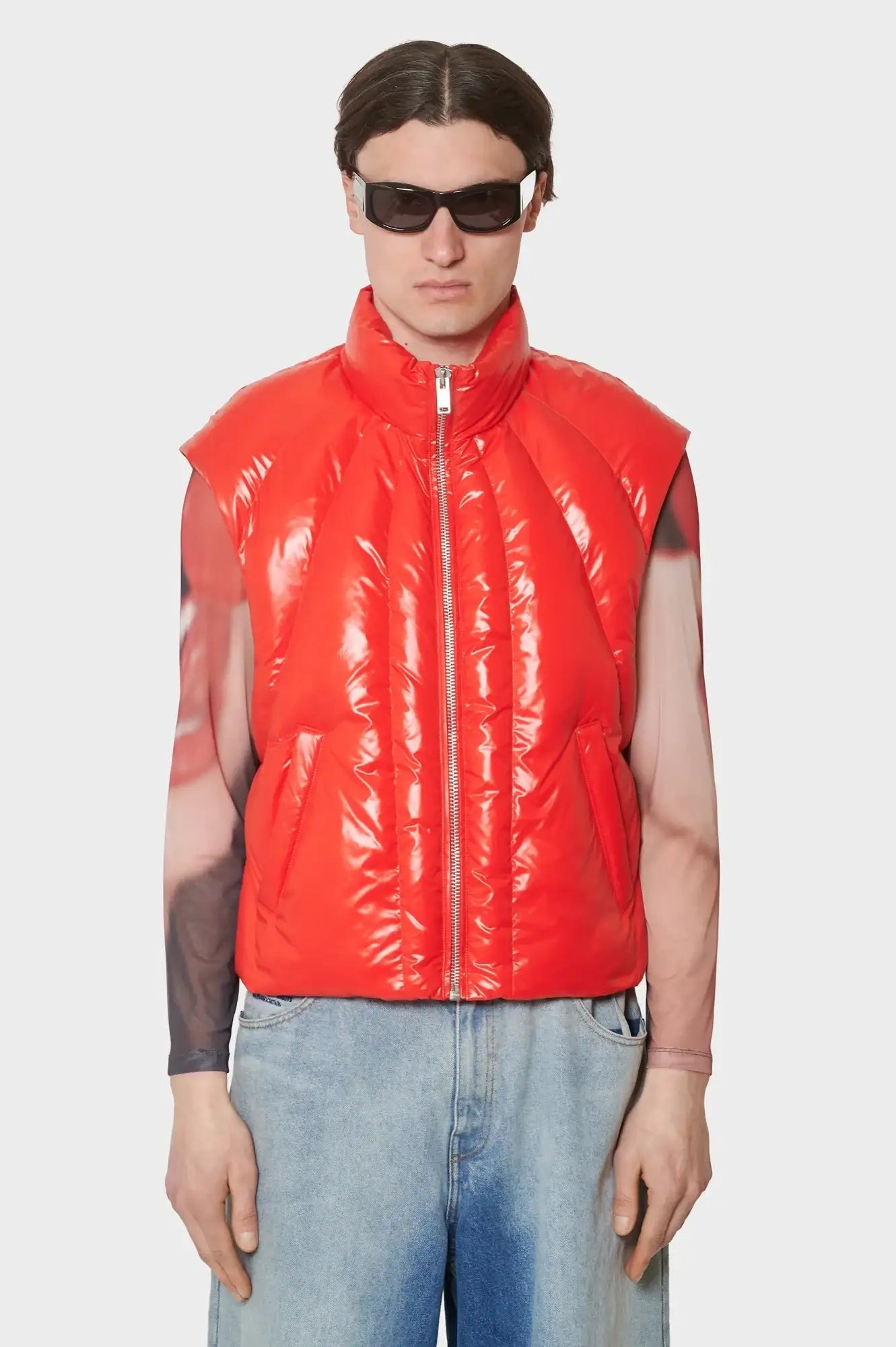 meskie#@Kamizelka RETRO PADDED VEST czerwona