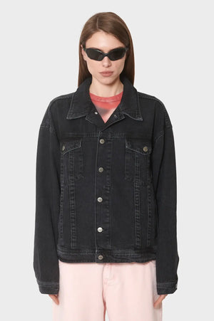 damskie#@Kurtka OVERSIZED DENIM JACKET czarna