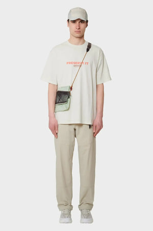 meskie#@Koszulka FOOTPRINTS TEE PIGMENT DYED kremowa
