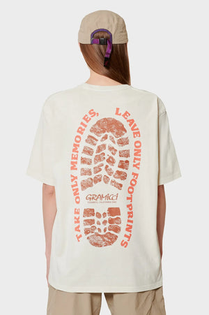 Koszulka FOOTPRINTS TEE PIGMENT DYED kremowa