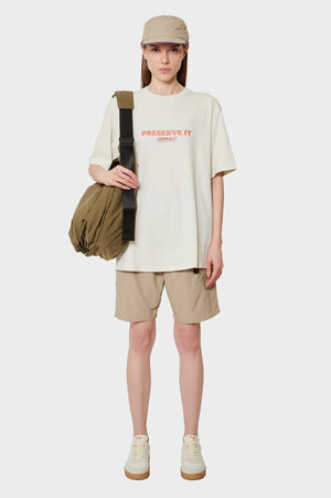 Koszulka FOOTPRINTS TEE PIGMENT DYED kremowa
