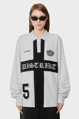 Longsleeve DISTRIKT POLO LS szare