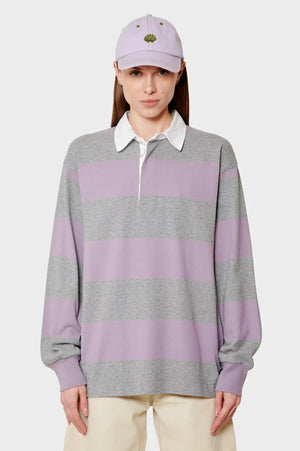 Bluza LANGDON RUGBY SHIRT szara-różowa