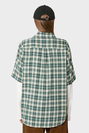 damskie#@Koszula DOUBLE LAYER SHIRT zielona
