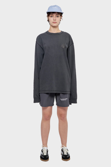 damskie#@Longsleeve LOGO Wyprany czarny