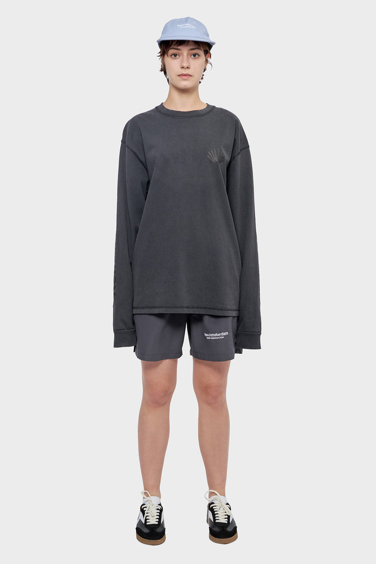damskie#@Longsleeve LOGO Wyprany czarny