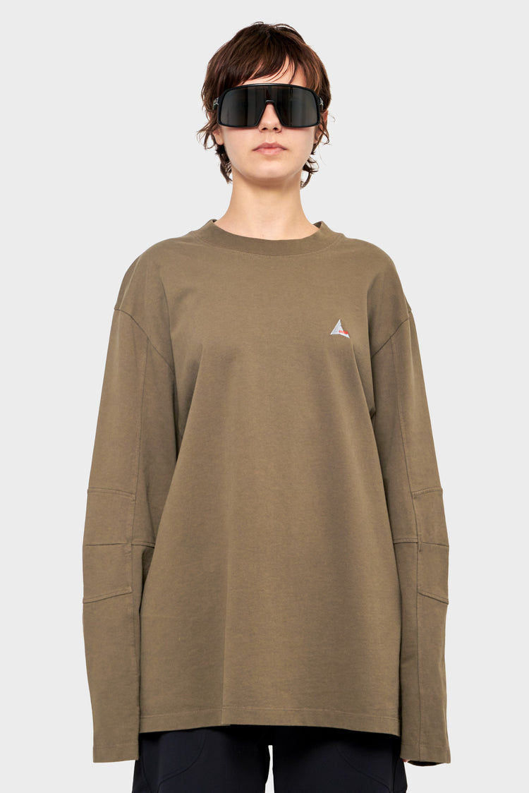 damskie#@Longsleeve LOGO oliwkowy