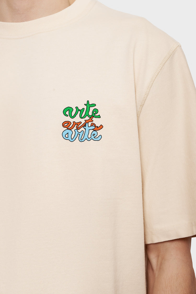 MULTI LOGO cream T-shirt
