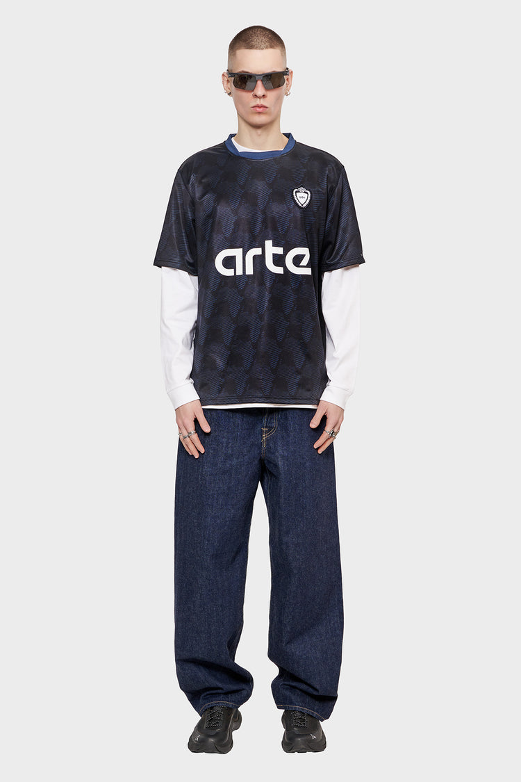 meskie#@Spodnie WIDE PANT granatowe