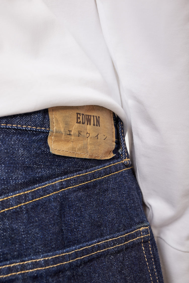 WIDE PANT navy blue trousers