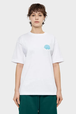damskie#@Koszulka LOGO TEE biało-niebieska