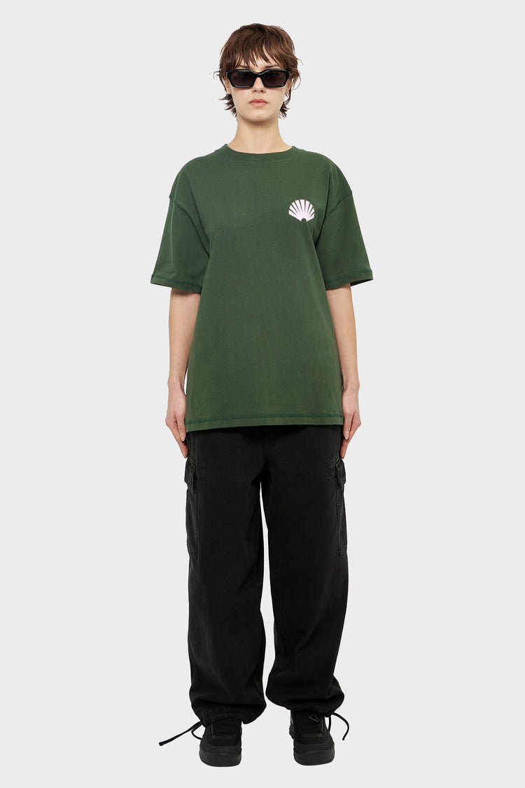 damskie#@Koszulka LOGO TEE KOMBU zielona