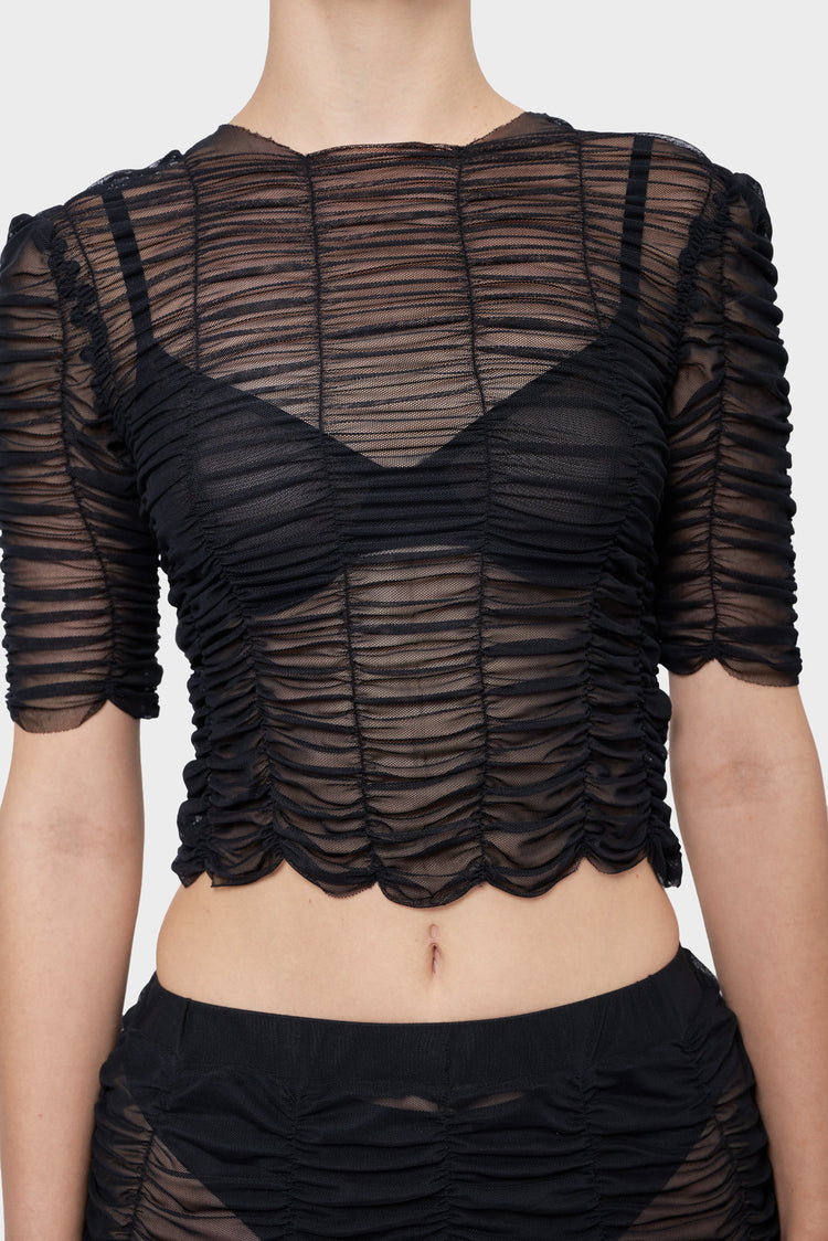 Top MESH DRAPE black