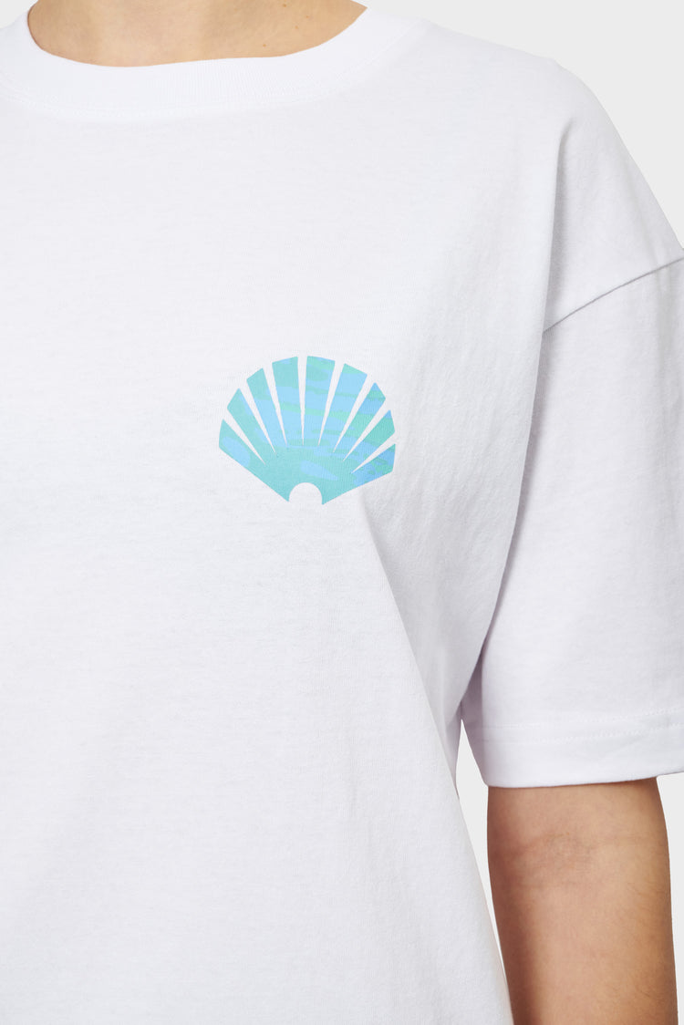 LOGO TEE white and blue