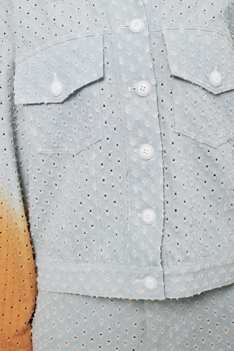 DENIM JACKET light blue/orange