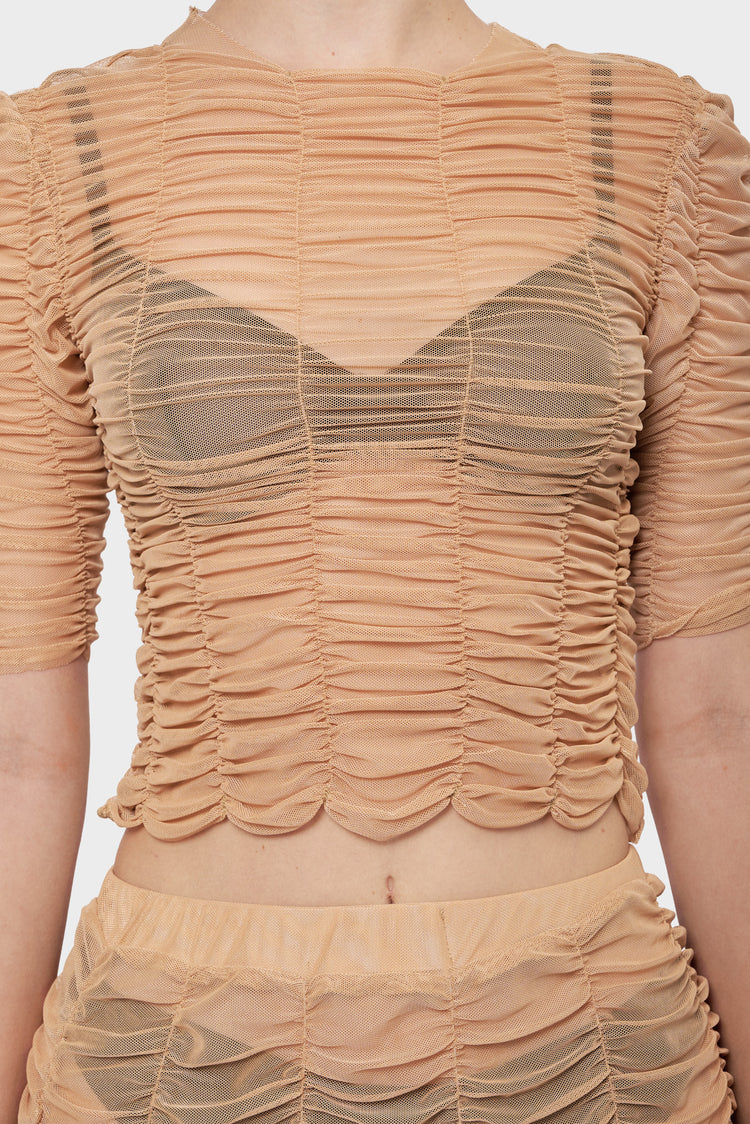 Top MESH DRAPE beige