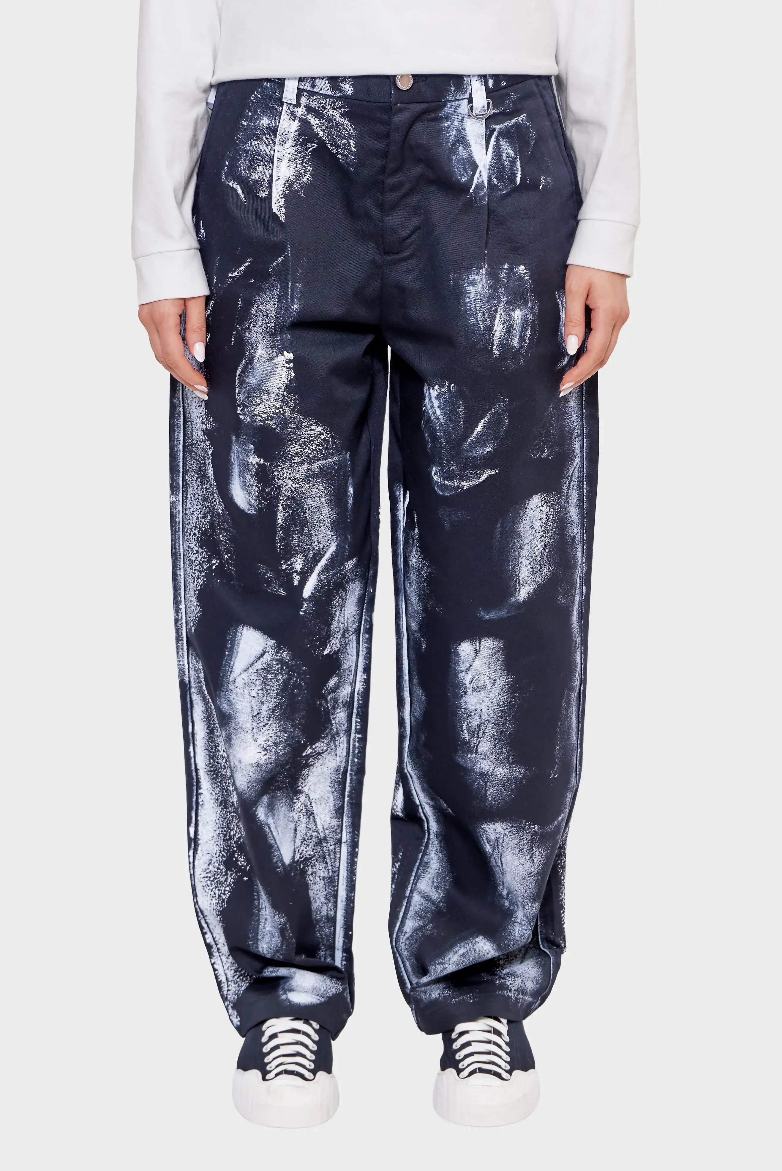 Spodnie REWORKED TROUSER/PAINTED print