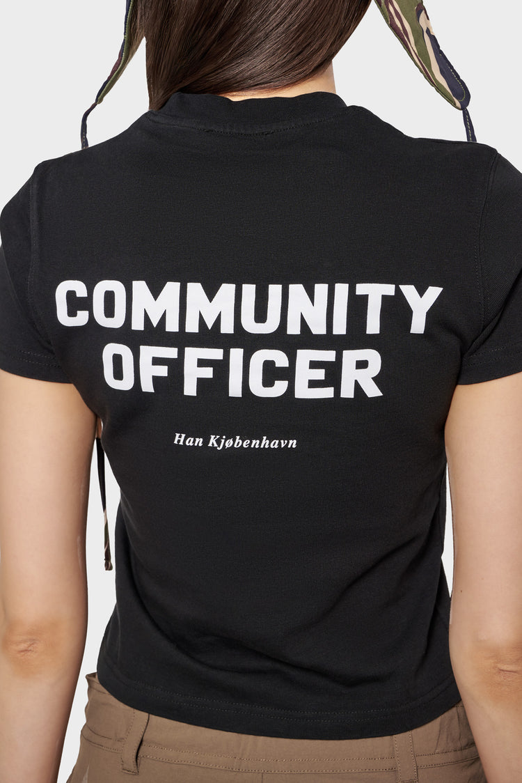 Koszulka OFFICER PRINTED SLIM TEE czarna