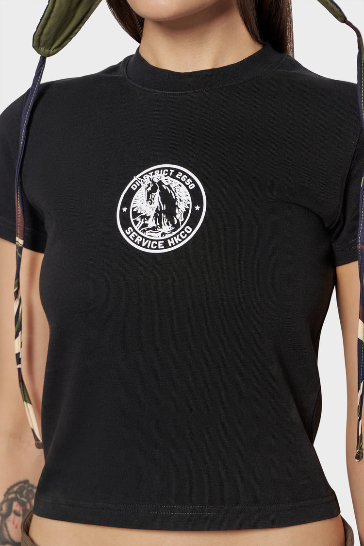 Koszulka OFFICER PRINTED SLIM TEE czarna