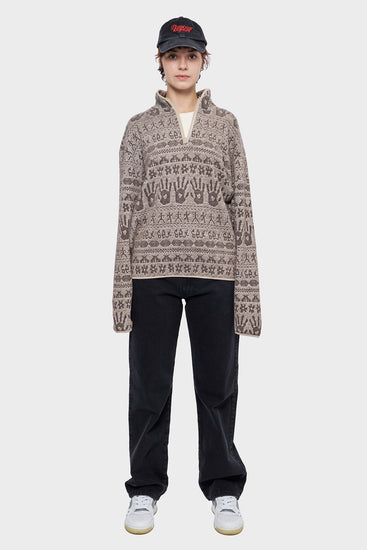 damskie#@Sweter KNOTTY KNIT szary