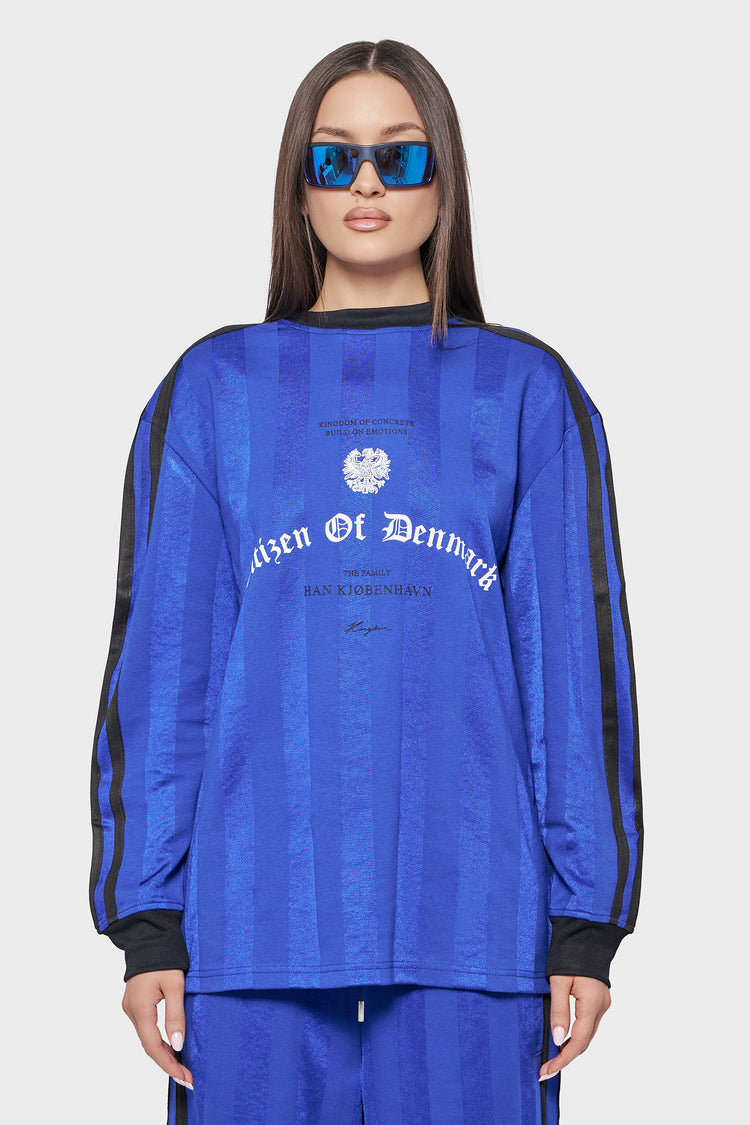 damskie#@Longsleeve FOOTBALL JERSEY niebieski