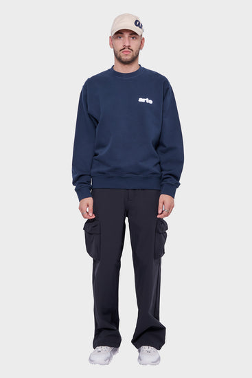 meskie#@Bluza BLUR FLOWER CREWNECK granatowa