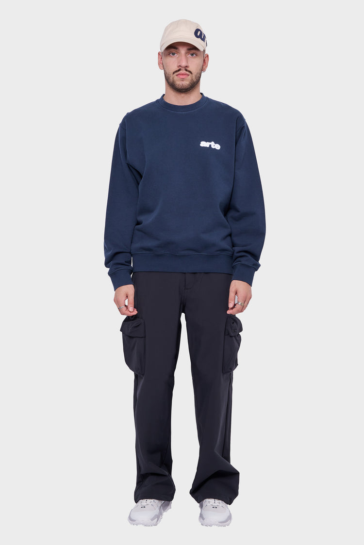 meskie#@Bluza BLUR FLOWER CREWNECK granatowa
