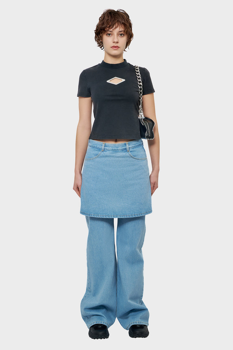 SKIRT DETAIL trousers light blue