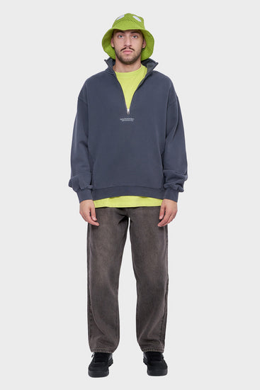 meskie#@Sweter SEA HALF ZIP szary