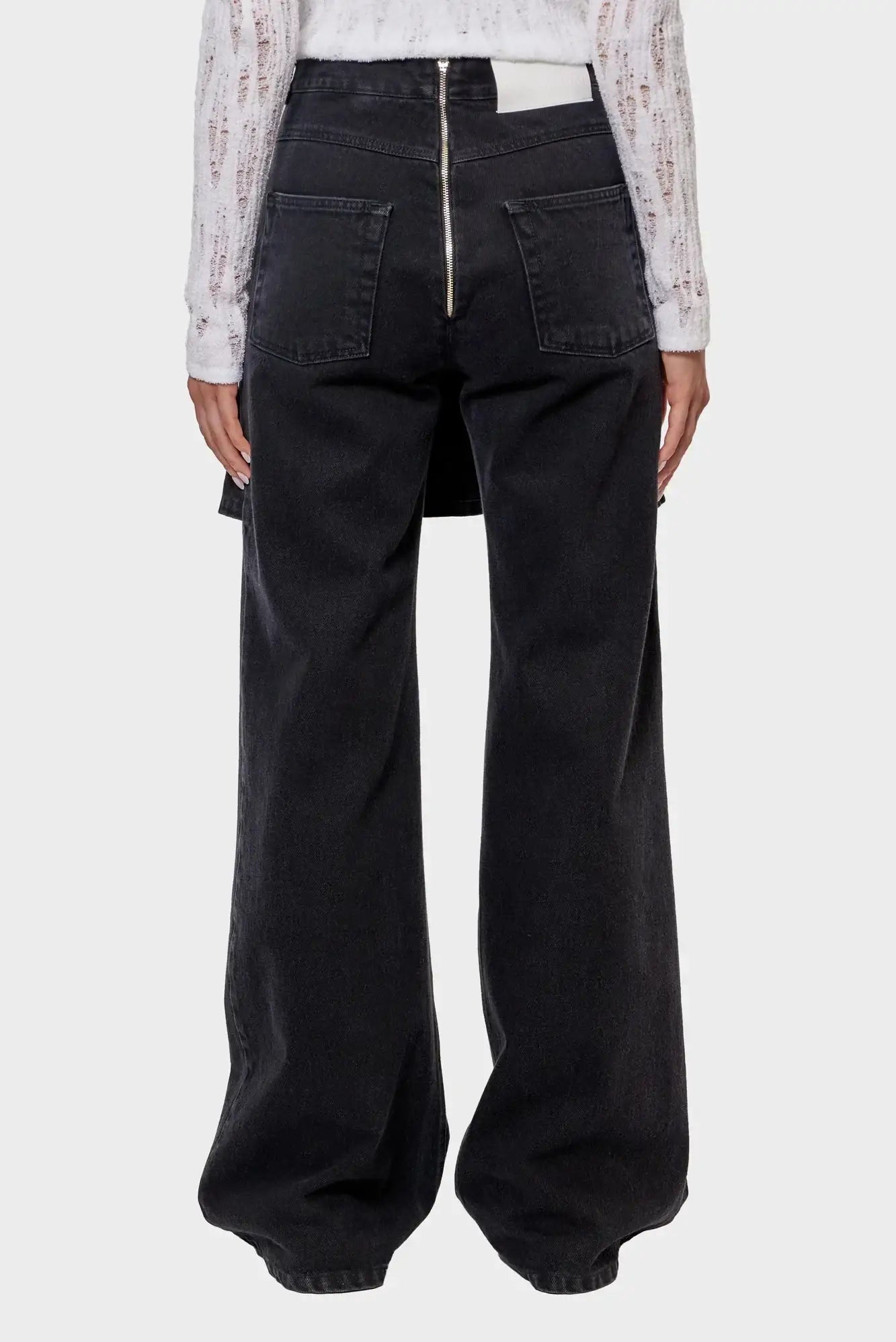JEANS WITH SKIRT DETAIL black trousers