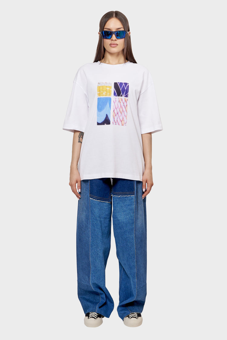 REWORKED BLUE JEANS blue trousers