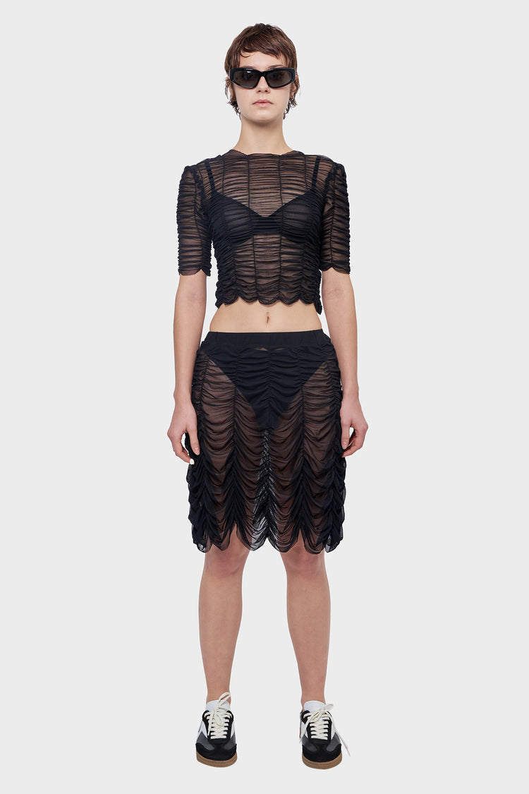 Top MESH DRAPE black