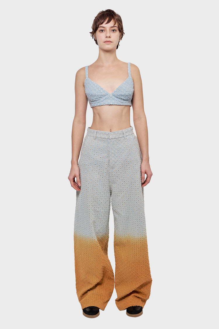 DENIM JEANS trousers light blue/orange