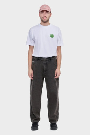 meskie#@Koszulka LOGO TEE biało-zielona