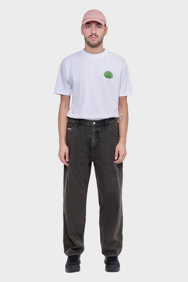 meskie#@Koszulka LOGO TEE biało-zielona