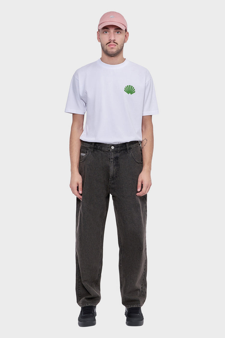 meskie#@Koszulka LOGO TEE biało-zielona