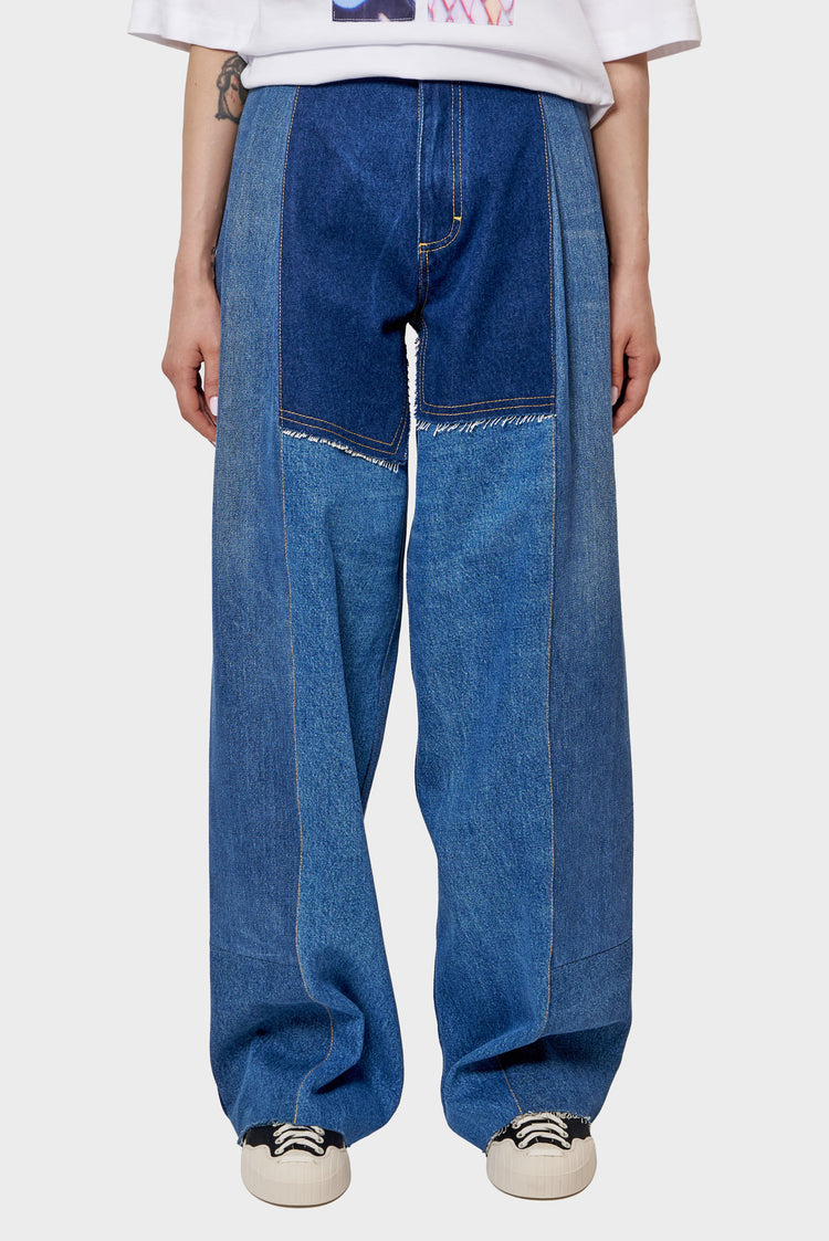 REWORKED BLUE JEANS blue trousers