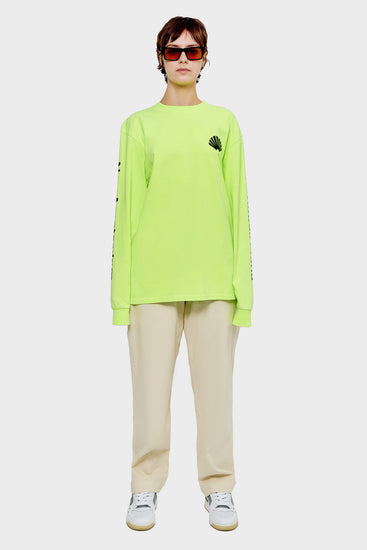 damskie#@Longsleeve LOGO neonowo żółty