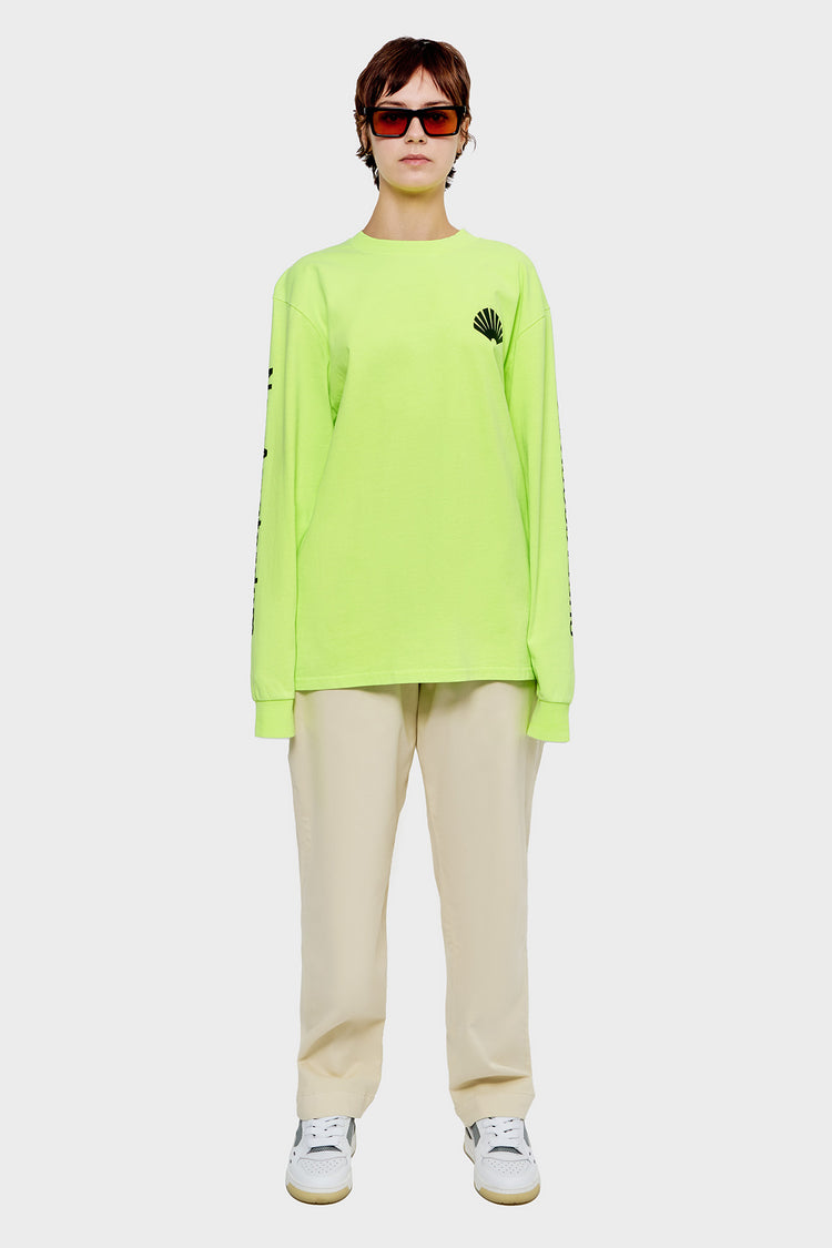 damskie#@Longsleeve LOGO neonowo żółty