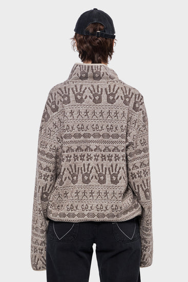 damskie#@Sweter KNOTTY KNIT szary