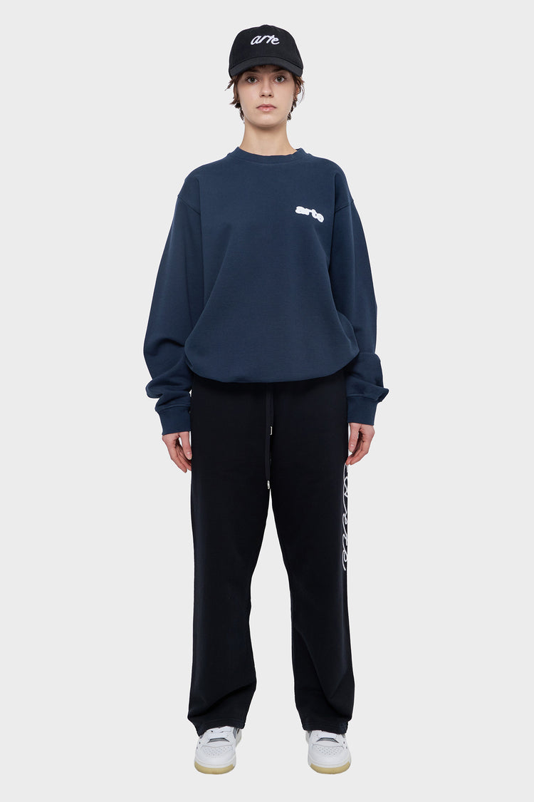 damskie#@Bluza BLUR FLOWER CREWNECK granatowa