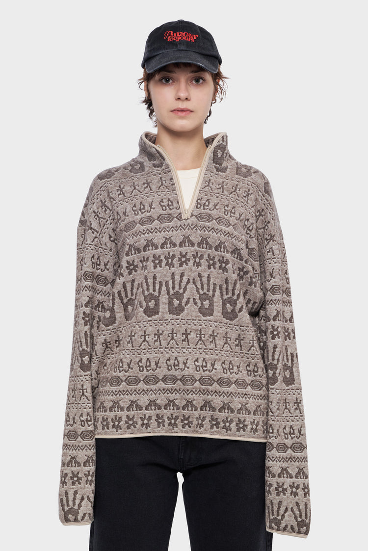 damskie#@Sweter KNOTTY KNIT szary
