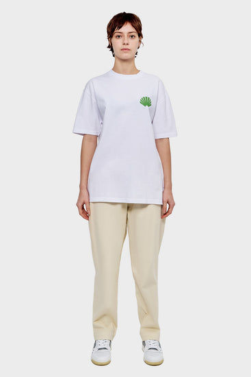 damskie#@Koszulka LOGO TEE biało-zielona