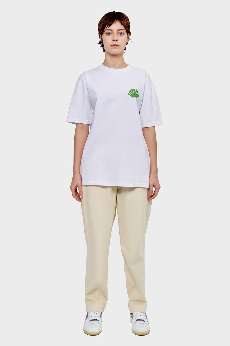 damskie#@Koszulka LOGO TEE biało-zielona